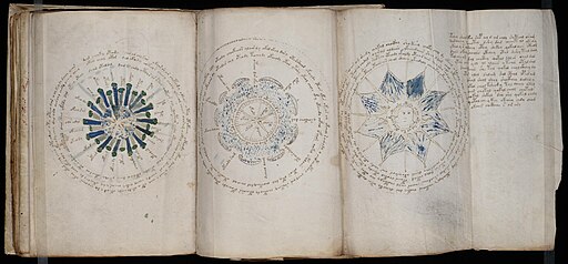 Astronomical diagram from the Voynich Manuscript, suggesting early attempts at understanding the cosmos